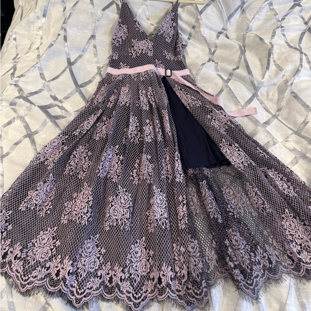 Free People XS Elegant Pink and blue Lace Dress